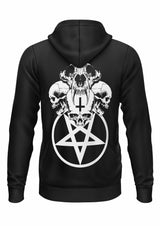 Schwerer Unisex Hoodie mit Schädel-Pentagramm-Print aus recyceltem Polyester
