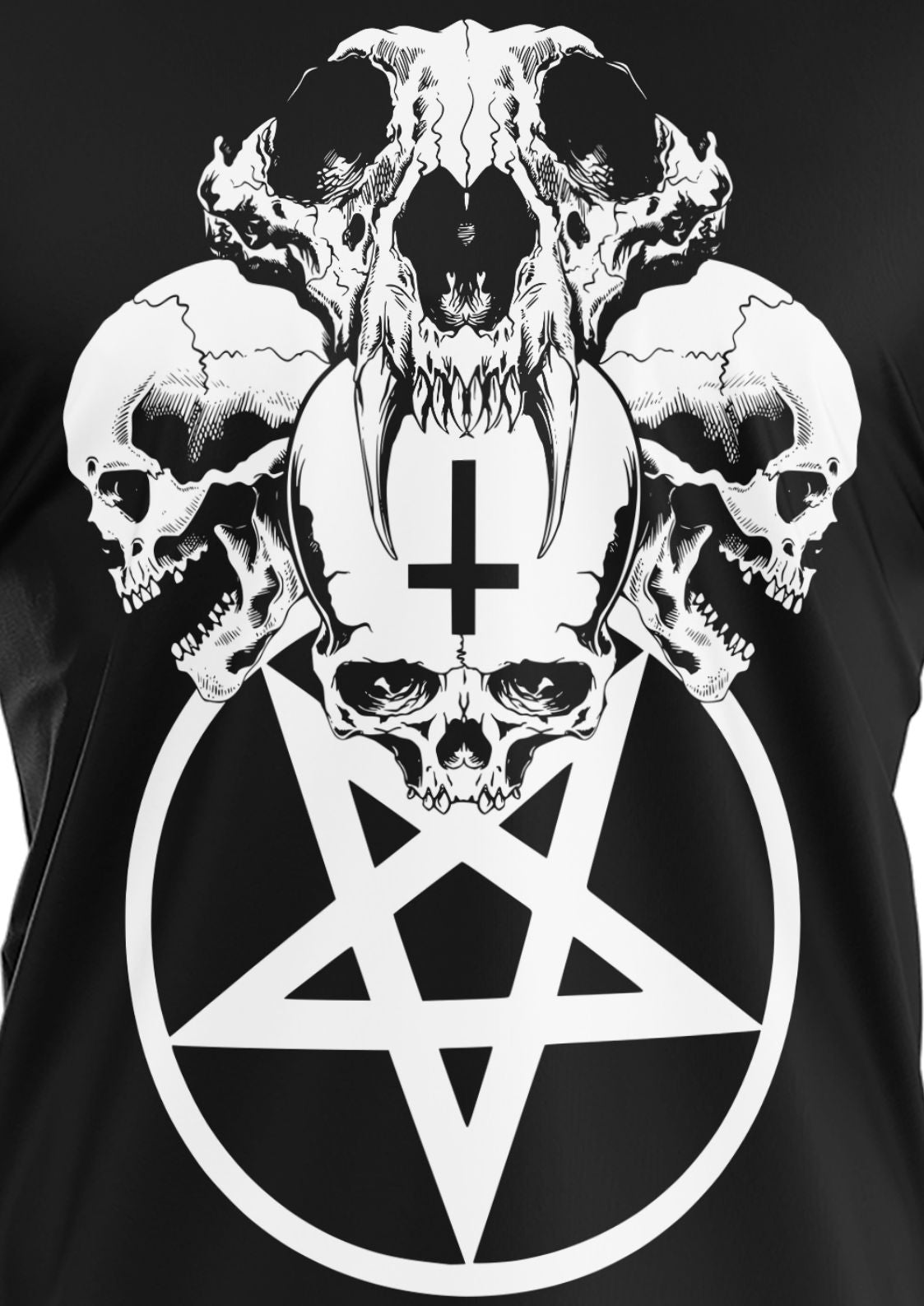 SKULL PENTAGRAM - GIRLIE SHIRT - GIRLIE