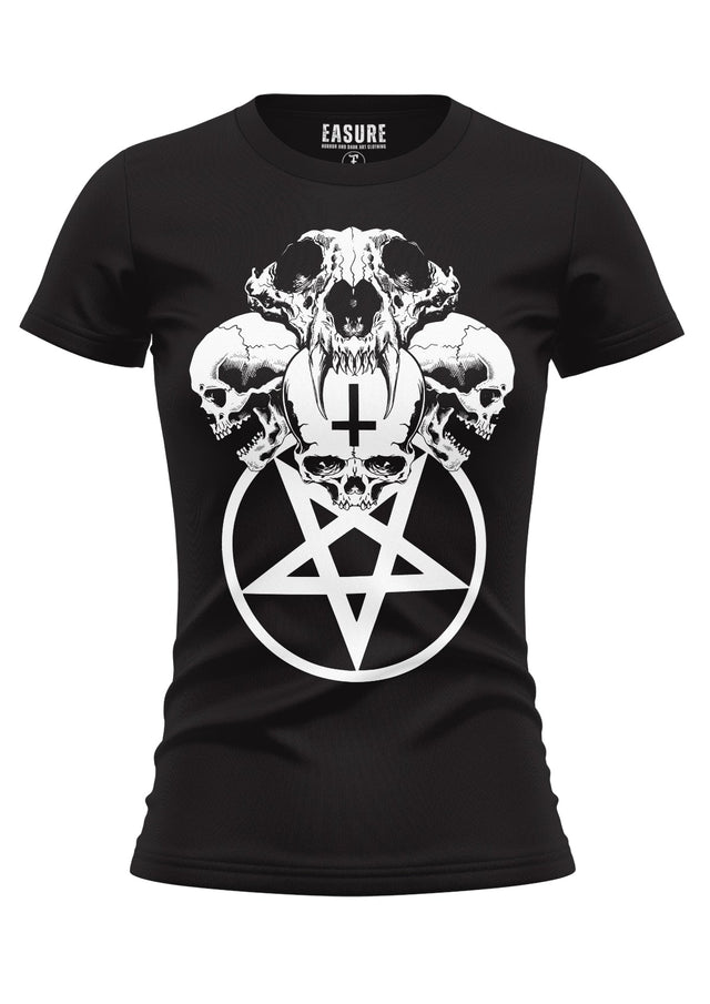 SKULL PENTAGRAM - GIRLIE SHIRT - GIRLIE