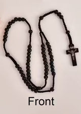 Schwarzer hölzerner Rosenkranz mit Kruzifix-Kreuz