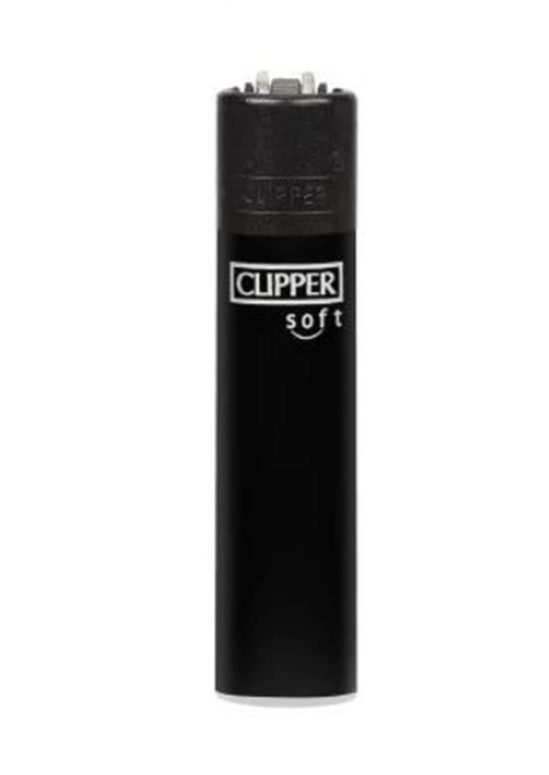 Soft touch black clipper feuzeug nachfüllbar mit mattem finish und minimalistischer markenoptik refüllbares clipper lighter