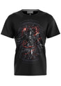 Schwarzes T-Shirt mit Hexengrafik.