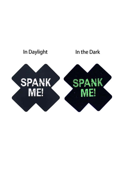 SPANK ME! Glow in the Dark Schwarz - Nippel Pastie