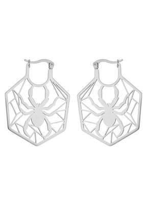 Silberne Spinnennetz-Ohrringe.