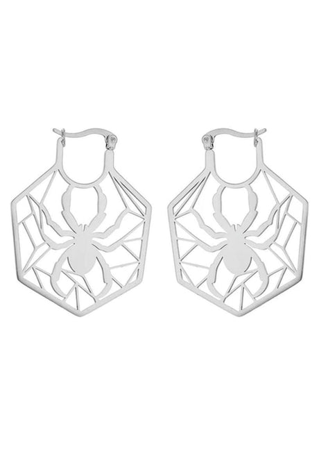 Silberne Spinnennetz-Ohrringe.