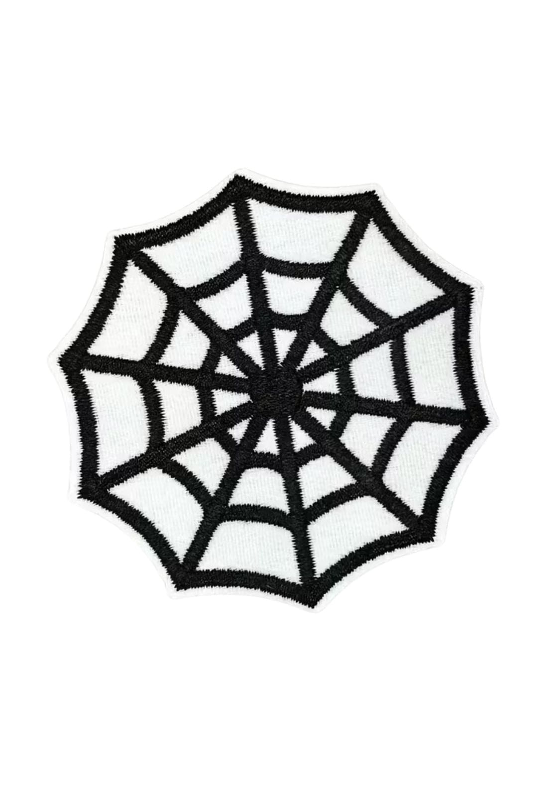 Ein schwarzes Spinnennetz als Dekoration.