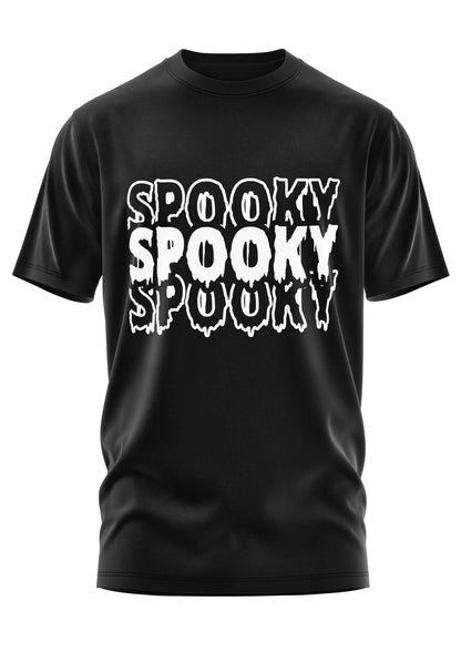 Schwarzes Gothic-T-Shirt mit tropfendem Spooky-Text