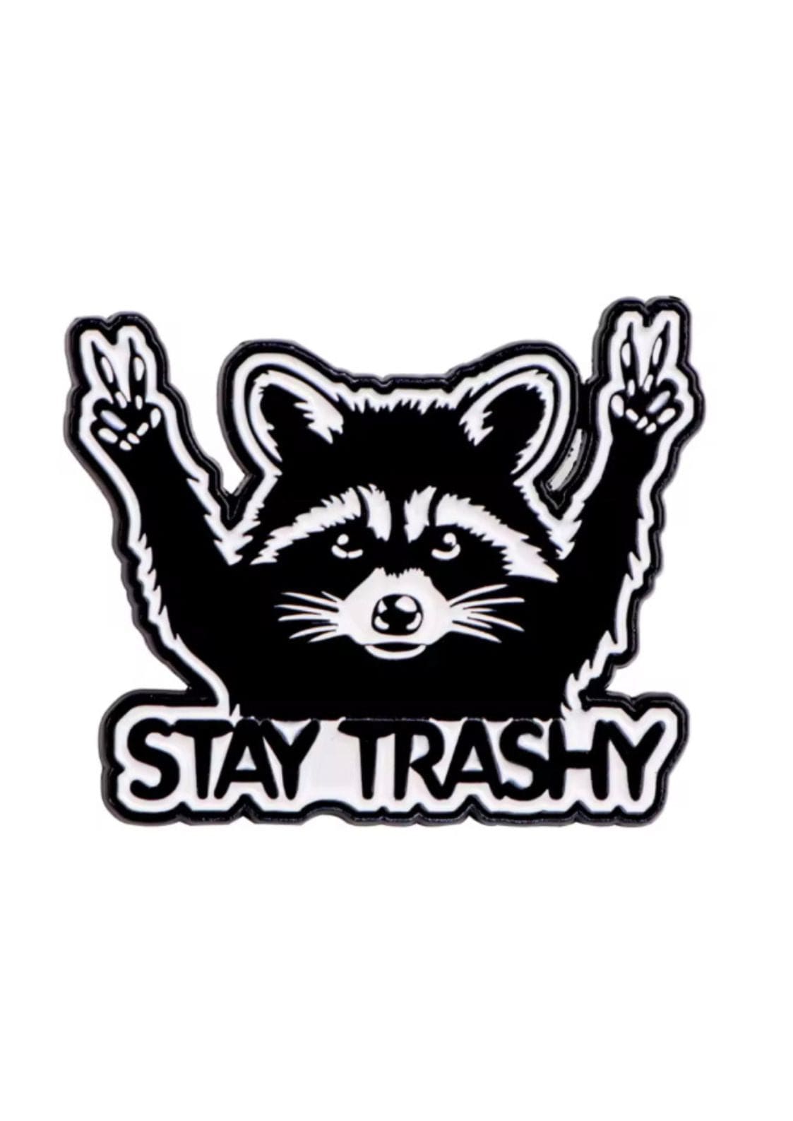 Schwarzer und weißer Waschbär-Pin.