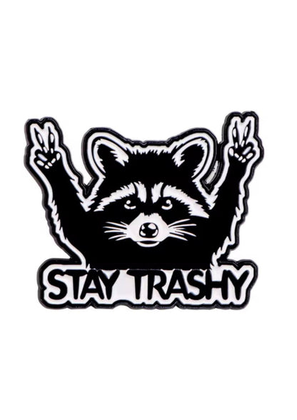 Schwarzer und weißer Waschbär-Pin.