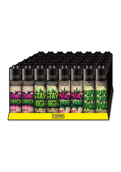 Clipper Feuerzeuge mit unterschiedlichen Graffiti Designs im Display