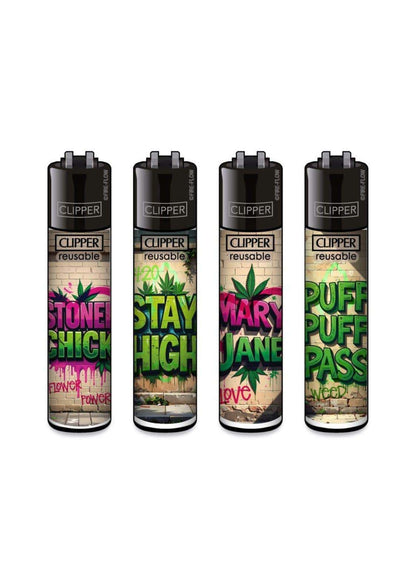 Clipper Feuerzeuge mit unterschiedlichen Graffiti Designs