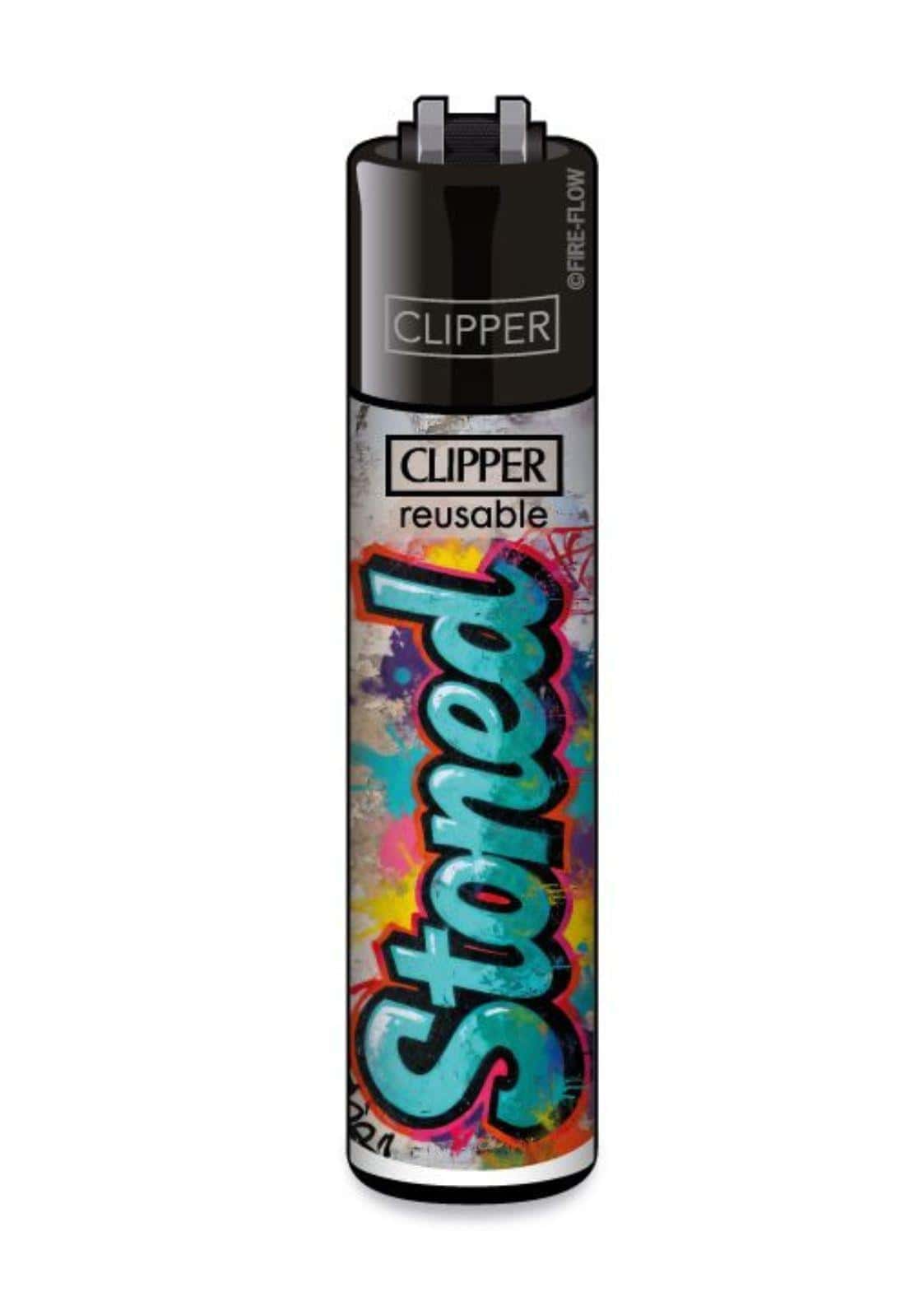 Clipper Feuerzeug mit buntem Stoned Graffiti Design