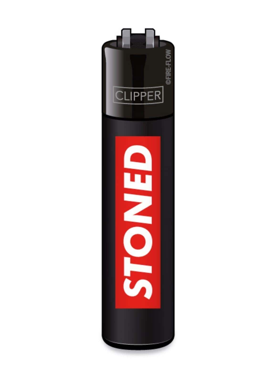 Stoned White and Red / FFX Stoned - Clipper Feuerzeug nachfüllbar