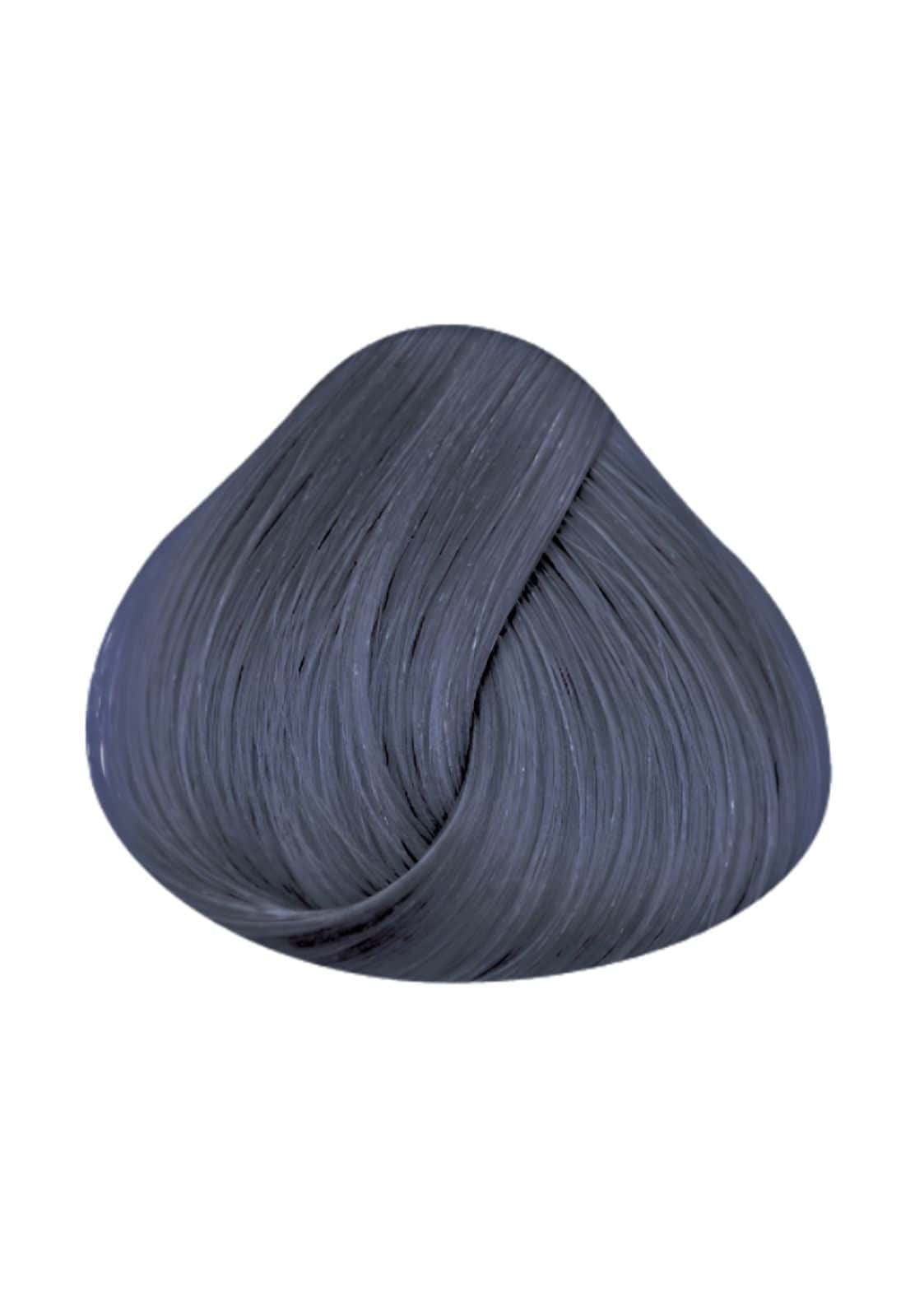 Eine glänzende, dunklgraue haartönung probe in konischer form für intensives metallisches silberweißes haar, semi-permanente haarfarbe Stormy Grey Directions 100ml