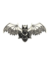 Silberner gotischer Fledermaus-Haarklammer mit Mond-Design aus Metall