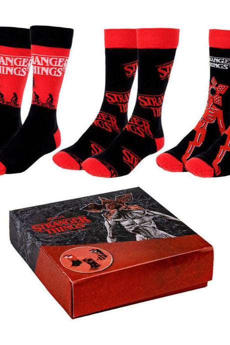 STRANGER THINGS 3ER PACK SOCKEN - 40/46 - SOCKEN