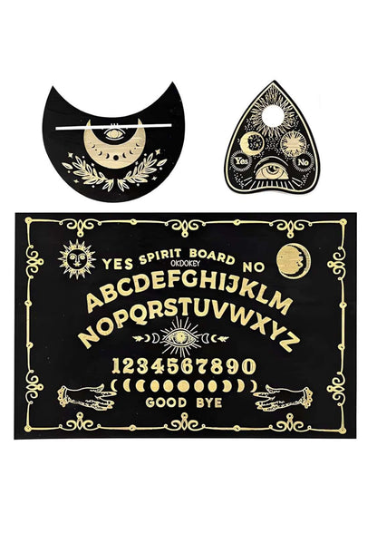 Mond ouija spirit board in tiefschwarze design mit gold folienverzierung und mond und auge motiv