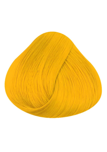 Vibranter gelber haarton swatch mit glattem, seidigem finish in sonnenblumenrichtungen 100ml für intensiv leuchtende gelbe haarfarbe