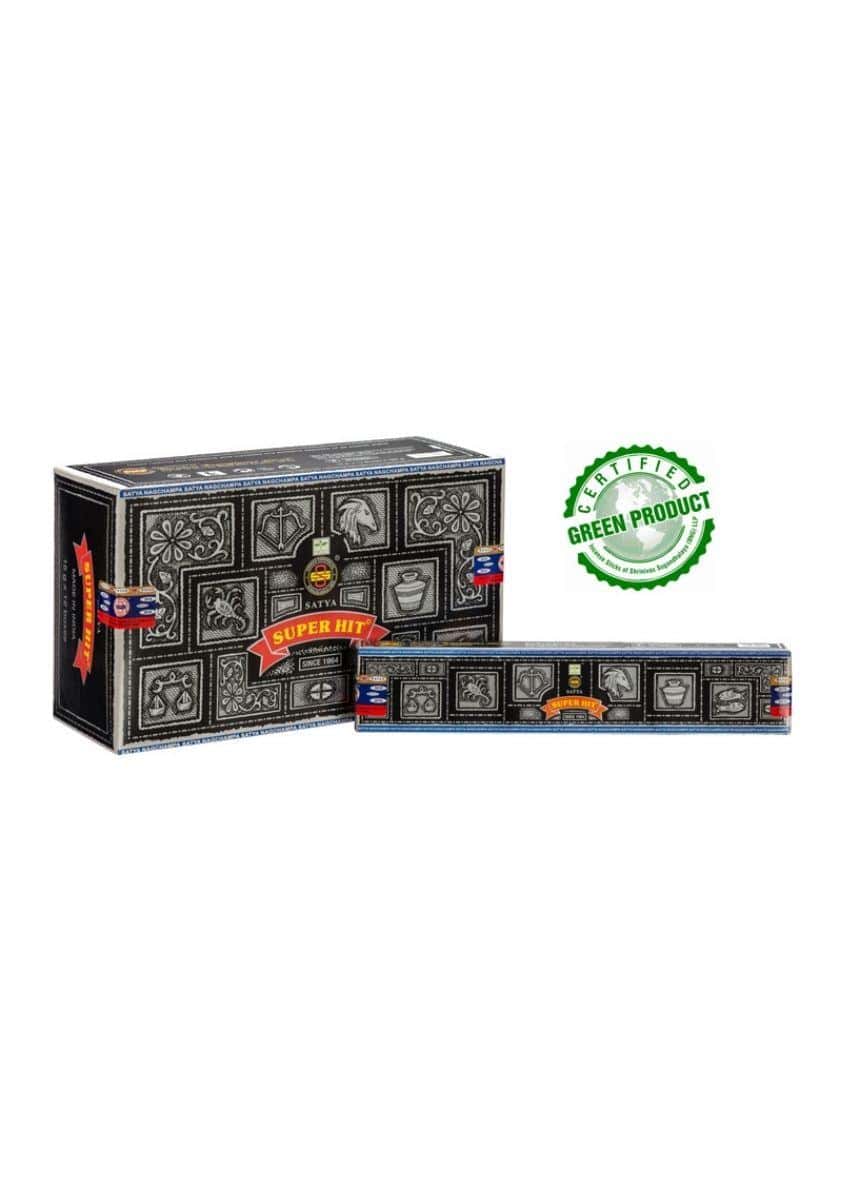 Ornamentale schwarze und silberne super hit räucherstäbchenbox mit gotischen mustern für horror und gothic kleidung fans
