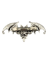 Silberner Gothic Fledermaus Haarklammer The Crawler mit Metall-Details