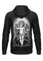 Schwerer Unisex Hoodie mit Dämonenengel-Backprint, Teufelsgebet-Motiv