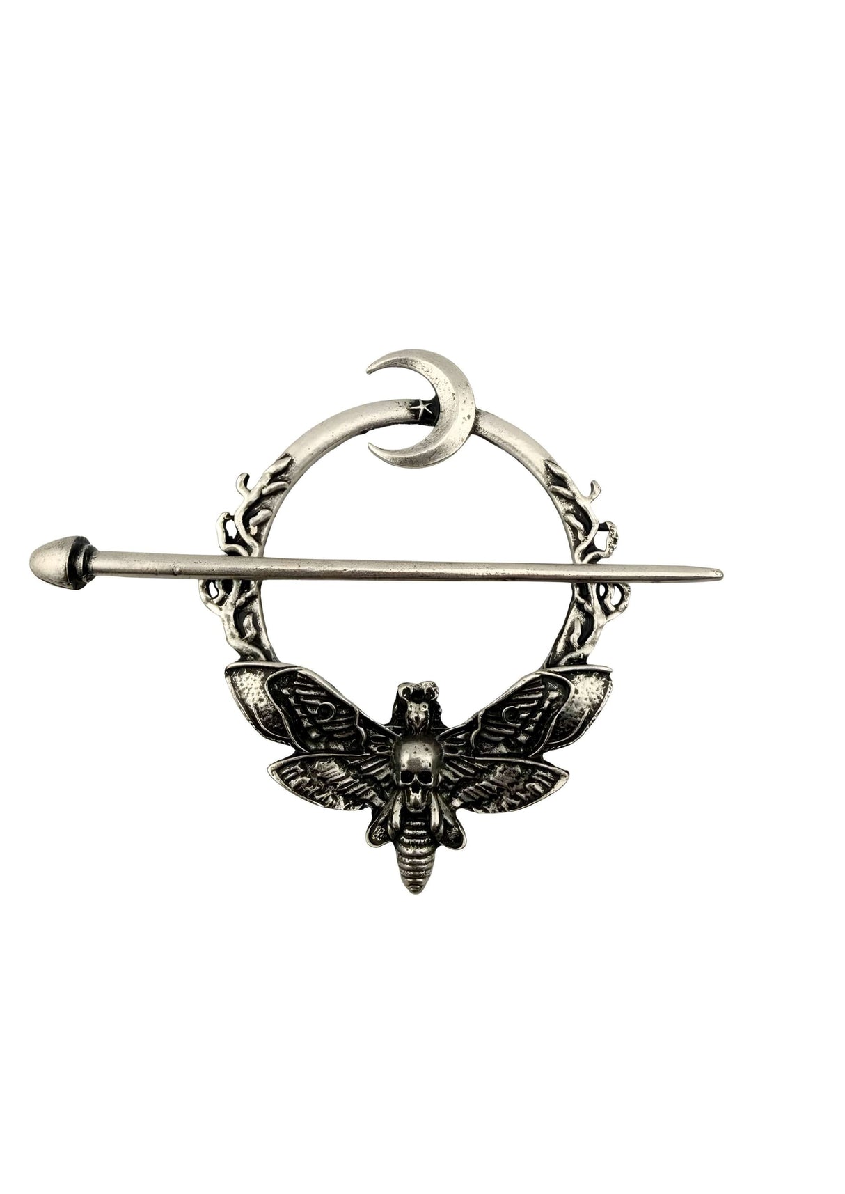 Gotischer Metall-Haarklammer THE MOTH mit Totenkopf-Motte
