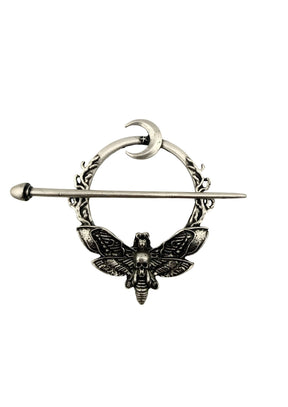 Gotischer Metall-Haarklammer THE MOTH mit Totenkopf-Motte