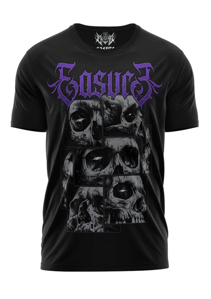 The Stack schweres Unisex T-Shirt mit Schädel-Grid und Easurz