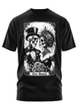 Schwarzes T-Shirt mit Skelett-Hochzeitsgrafik ’Till Death’.