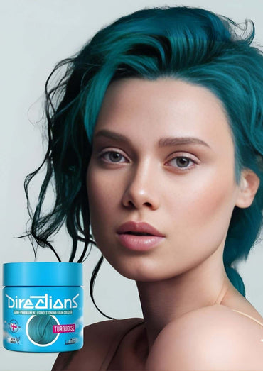 Turquoise directions 100ml haartönung in intensiv türkiser haarfarbe für strahlendes türkis auf blondiertem haar