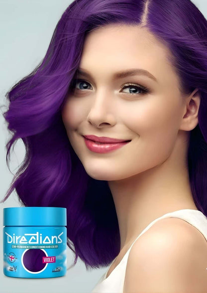 Vibrante violette haarfarbe violet directions 100ml in blauem zylinder von direzions für blondiertes haar