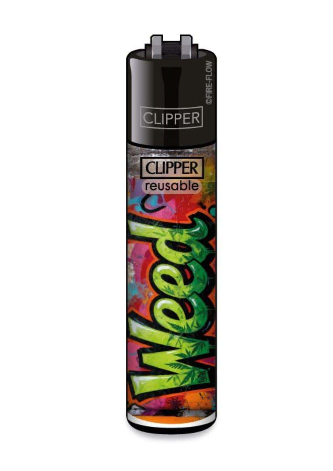 Clipper Feuerzeug mit Weed Graffiti Design