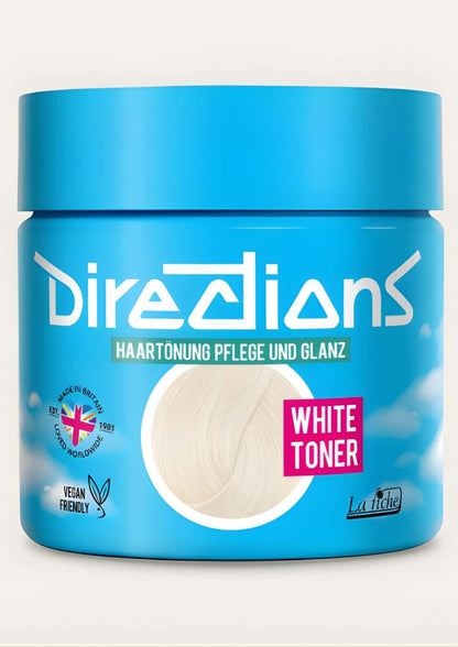 Blauer zylinderförmiger behälter mit weißem toner für blondiertes haar zur neutralisierung von gelbstich 100ml