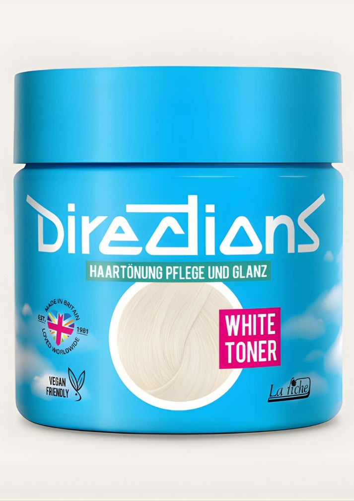 Blauer zylinderförmiger behälter mit weißem toner für blondiertes haar zur neutralisierung von gelbstich 100ml