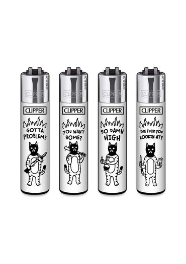 Nachfüllbare Clipper Feuerzeuge mit verschiedenen Katzen Designs
