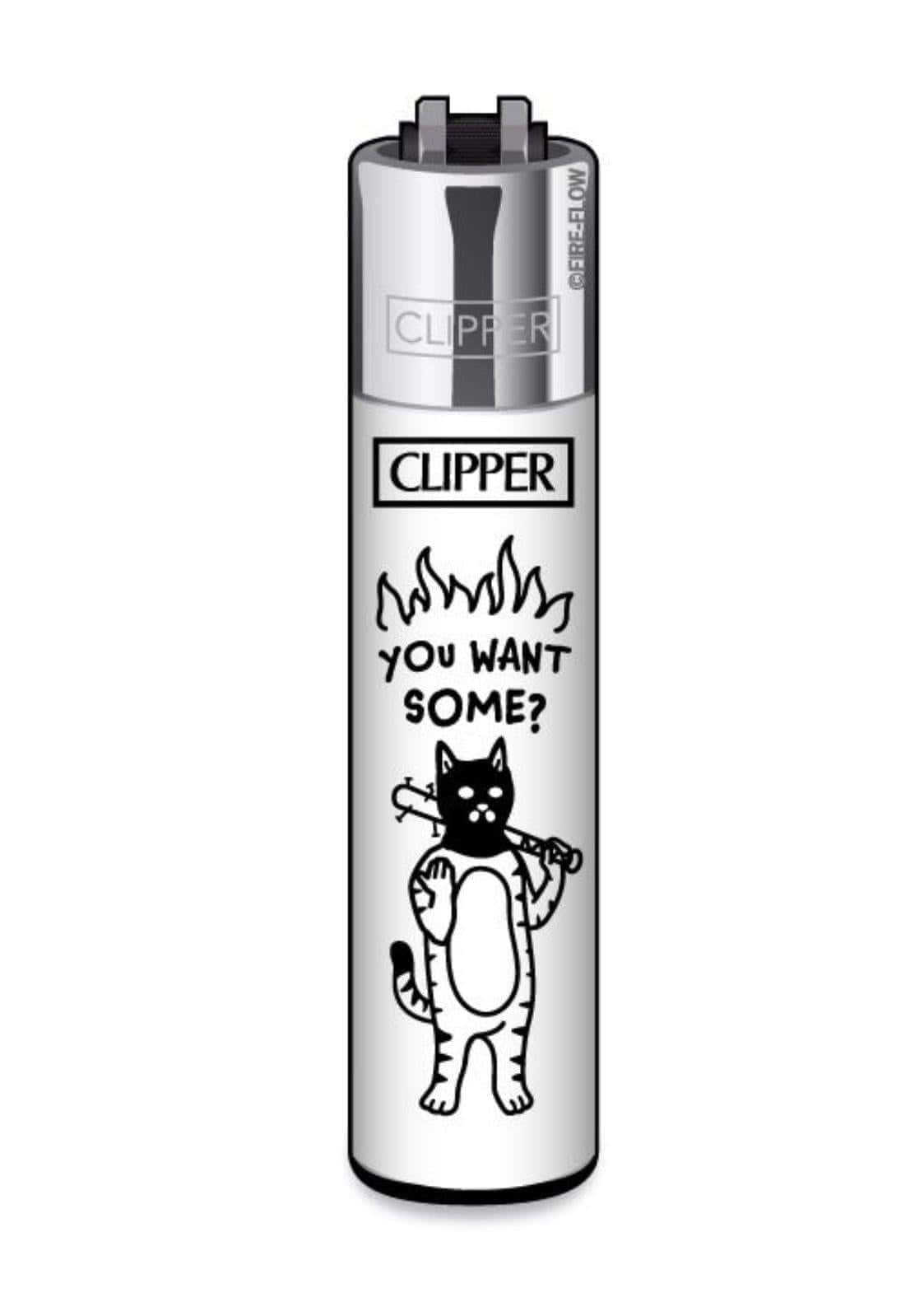 Nachfüllbares Clipper Feuerzeug mit Katzen Design