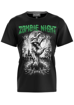 Schwarzes T-Shirt mit Zombiemotiv.