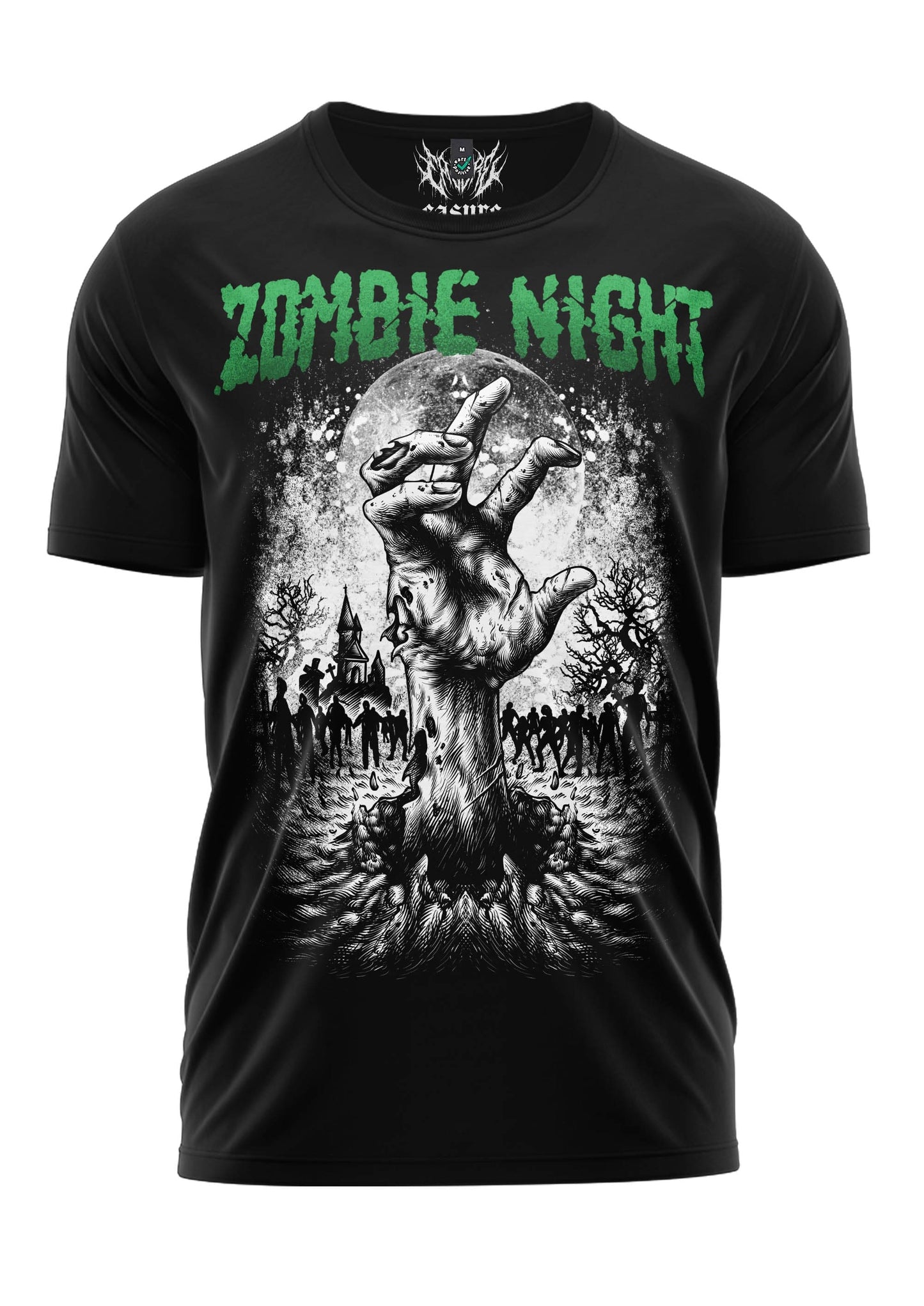 Schweres Unisex T-Shirt Zombie Night mit Zombie-Grafik und strapazierfähigem Stoff