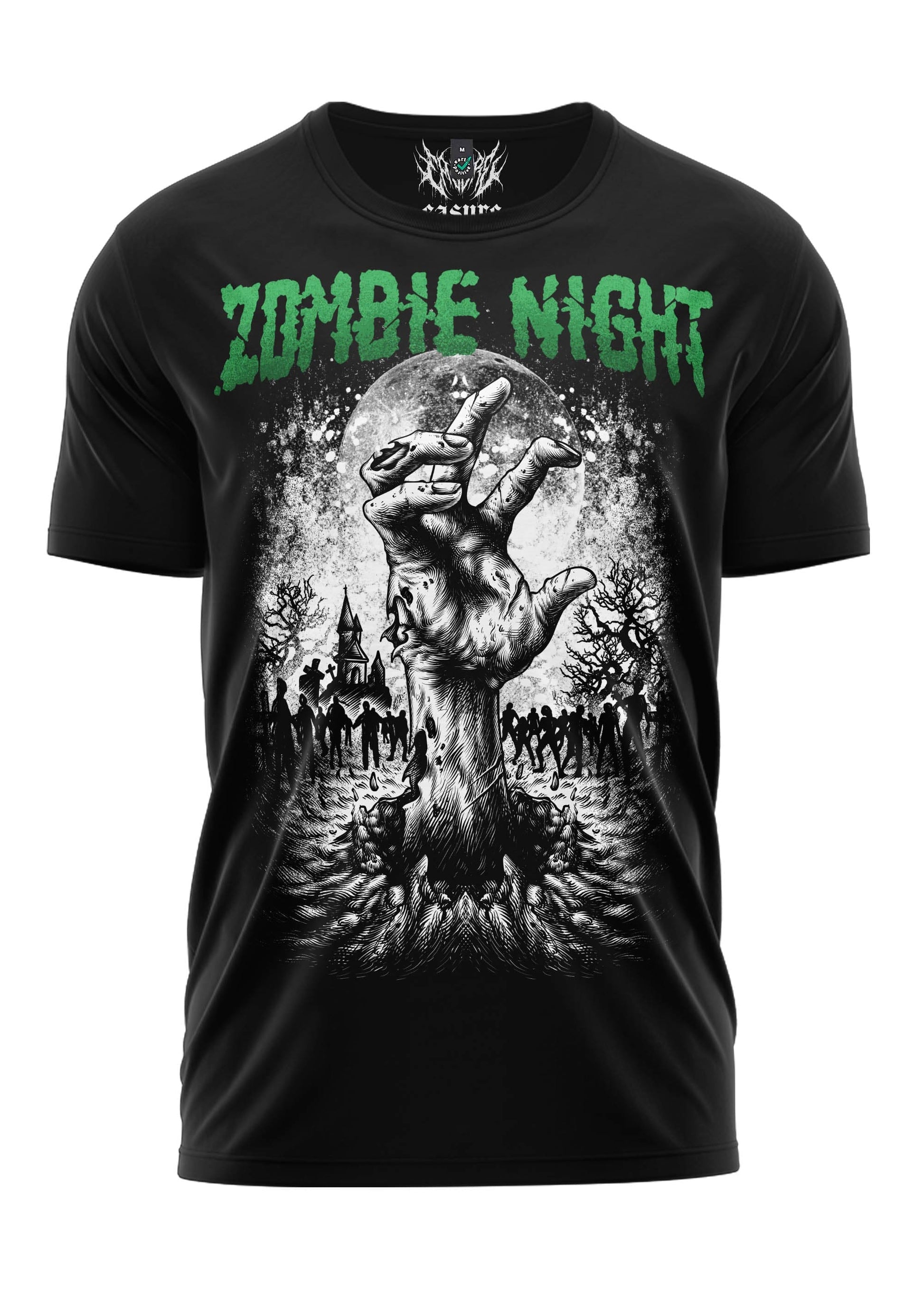 Schweres Unisex T-Shirt Zombie Night mit Zombie-Grafik und strapazierfähigem Stoff