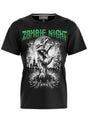 Schwarzes T-Shirt mit Zombiemotiv.